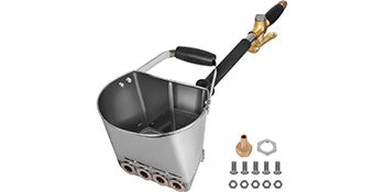 SucceBuy Spray Gun for Painting Walls Ceilings Cement Mortar Sprayer Plaster Hopper Gun 4 Jet Hopper Ladle Construction Tool