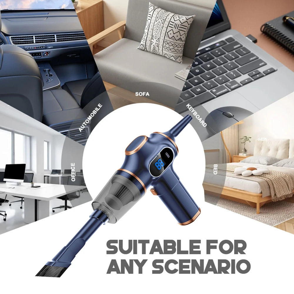 Wireless Car Vacuum Cleaner 9998700PA High Power Mini Cleaning Machine Strong Suction USB Handheld Portable Wireless Cleaner