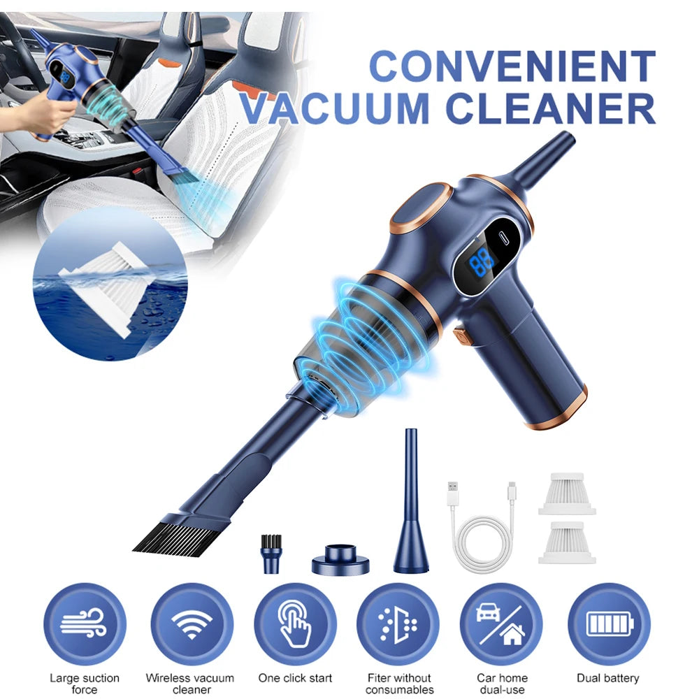Wireless Car Vacuum Cleaner 9998700PA High Power Mini Cleaning Machine Strong Suction USB Handheld Portable Wireless Cleaner