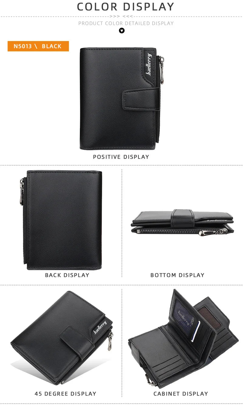 Personalized Photo Name Wallet for Men And Women PU Leather Short Tri-fold Zipper Coin Pocket Retro High Capacity Purse Gift
