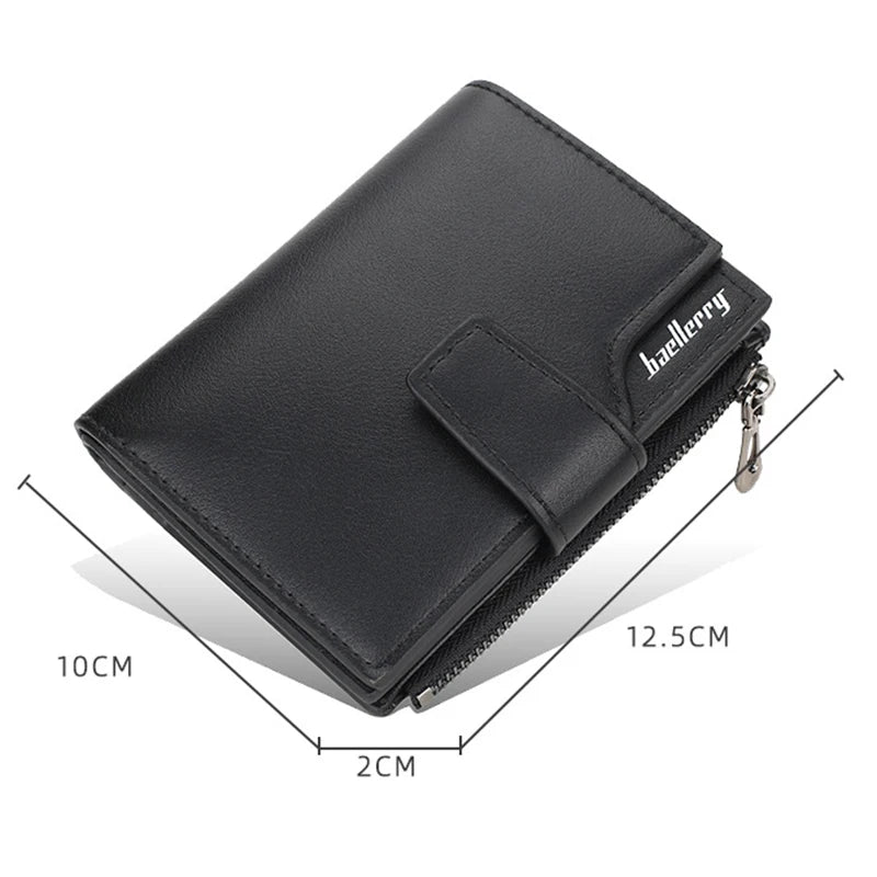 Personalized Photo Name Wallet for Men And Women PU Leather Short Tri-fold Zipper Coin Pocket Retro High Capacity Purse Gift