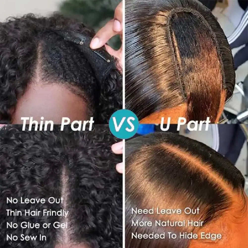 4C Afro Curly V Part Wig Human Hair 250% Glueless I Part Human Hair Wigs Brazilian Deep Wave 30 32 34 Inch Wigs For Women Sale