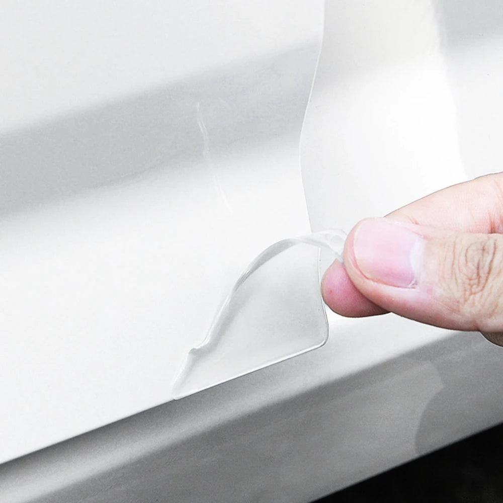 2pcs Car Door Corner Anti-Collision Protector Cover Carbon Fiber Door Corner Silicone Anti-Scratch Anti-bump Protection Stickers