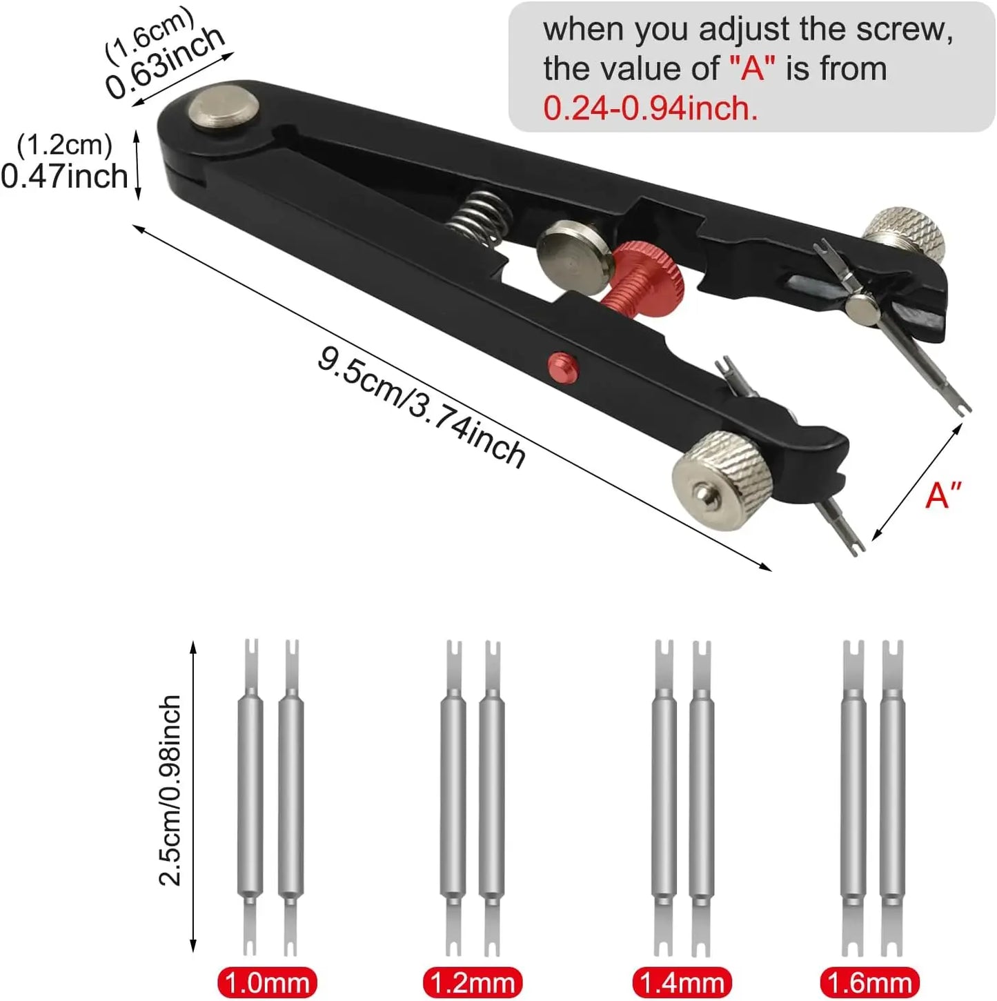 Watch Spring Bar Plier Tool Set Watchband Pliers with 10 Pins Watch Wrist Ban Repair Remove Tool Spring Plier Tweezer