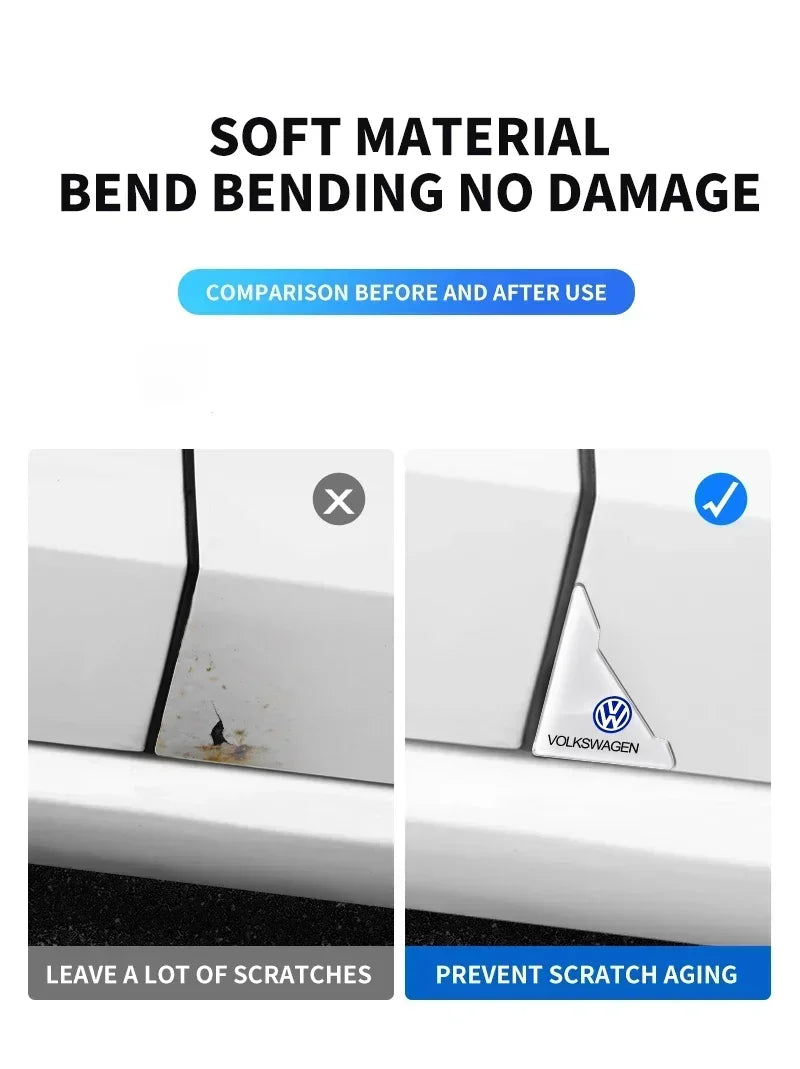 2PCS Transparent Car Door Corner Protector Covers Edge Guard Anti-Collision Scratch For Volkswagen Golf Polo TDI R32 MK4 GTI