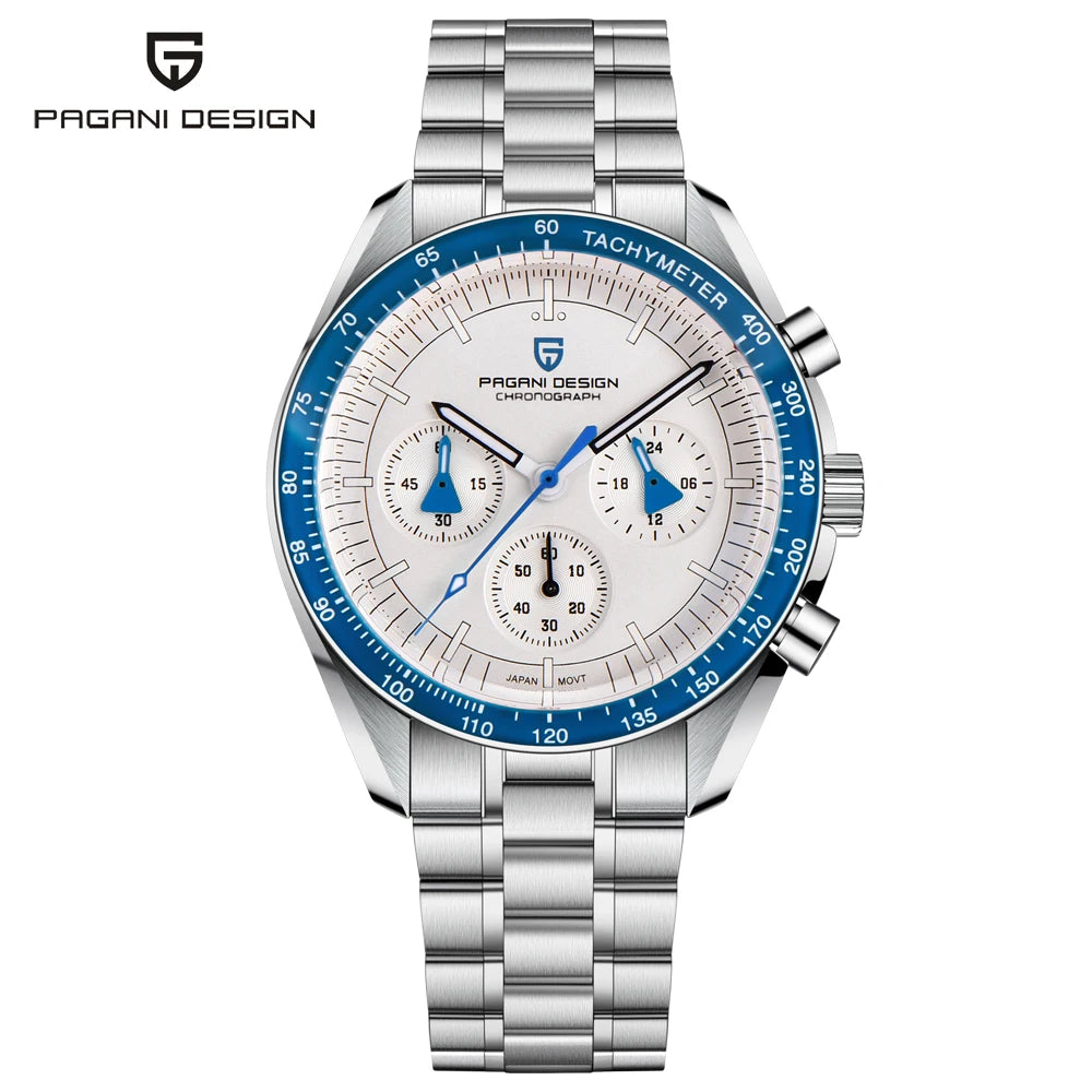 2026 New PAGANI DESIGN V6 Moon Men's Watcher Chronograph Quartz Watch Men Luxury AR Sapphire Ceramic Bezel Waterproof Luminous