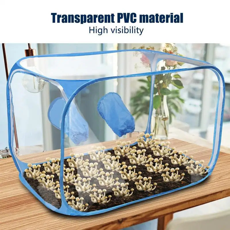 Mushroom Planting Bags Still Air Box For Mushroom Propagation Stations Tent Portable Foldable Transparent Visible Planting Box