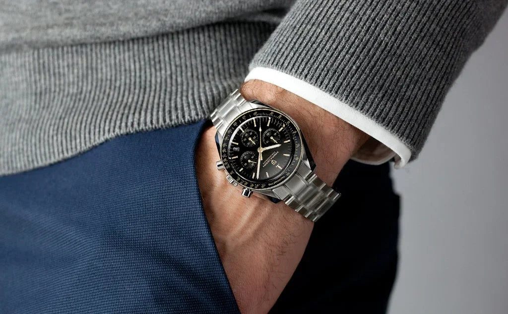 2026 New PAGANI DESIGN V6 Moon Men's Watcher Chronograph Quartz Watch Men Luxury AR Sapphire Ceramic Bezel Waterproof Luminous