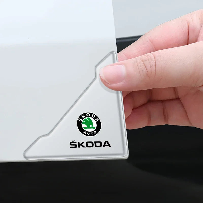 2pcs Car Door Corner Protection Sticker Anti-Collision Protector For Skoda Yeti VRIS Octavia a5 a7 Karoq Kamiq Fabia Kodiaq
