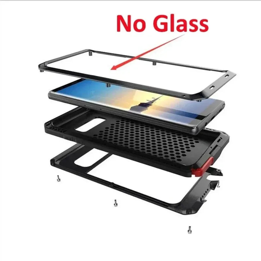 For Samsung Galaxy S24 S23 S22 S21 Ultra S10 S20 Plus Note 20 10 Luxury Armor Metal Heavy Duty Protection Case Shockproof Cover