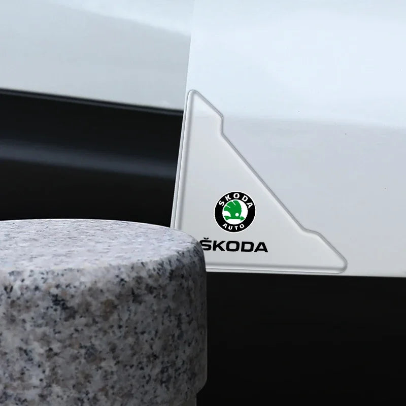 2pcs Car Door Corner Protection Sticker Anti-Collision Protector For Skoda Yeti VRIS Octavia a5 a7 Karoq Kamiq Fabia Kodiaq