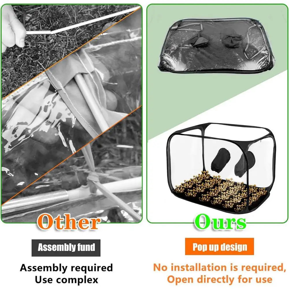 Mushroom Planting Bags Still Air Box For Mushroom Propagation Stations Tent Portable Foldable Transparent Visible Planting Box