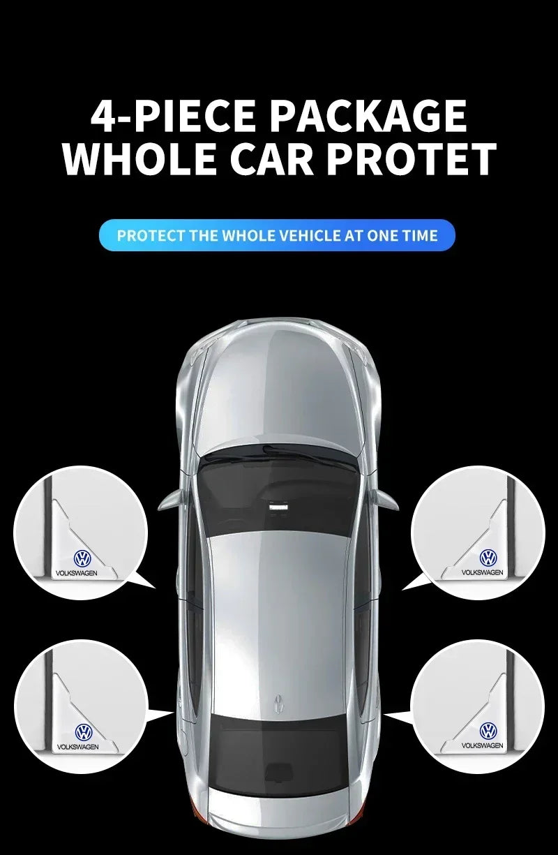 2PCS Transparent Car Door Corner Protector Covers Edge Guard Anti-Collision Scratch For Volkswagen Golf Polo TDI R32 MK4 GTI
