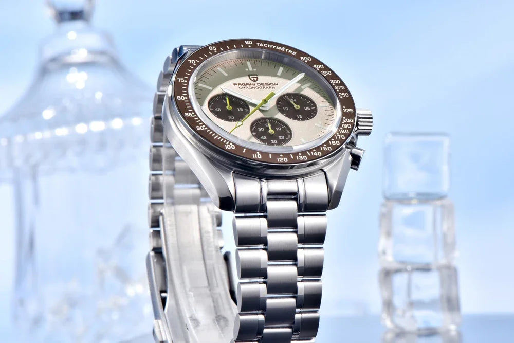 2026 New PAGANI DESIGN V6 Moon Men's Watcher Chronograph Quartz Watch Men Luxury AR Sapphire Ceramic Bezel Waterproof Luminous