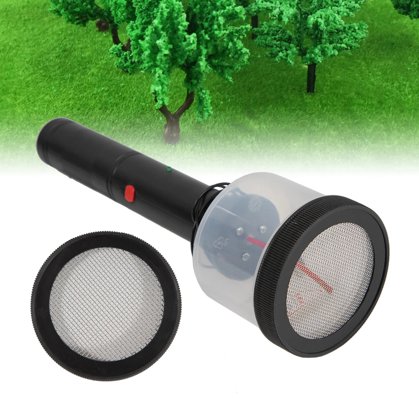 5000V Static Grass Flocking Applicator Kit Battery-Powered Electrostatic Tool with 2 Grids (1/2mm) for Model Terrain DIY Crafts