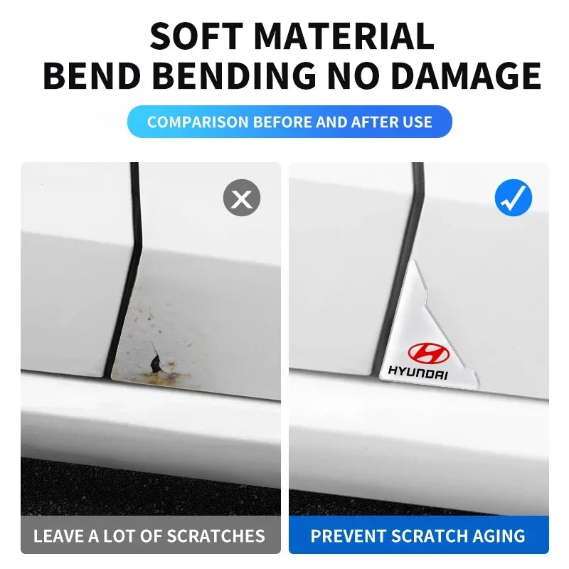 2PCS Transparent Car Door Corner Anti-collision Covers Stickers For Hyundai Tucson Solaris I30 Creta Ix35 I40 IX20 Veloster