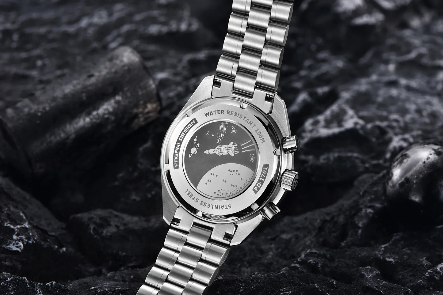2026 New PAGANI DESIGN V6 Moon Men's Watcher Chronograph Quartz Watch Men Luxury AR Sapphire Ceramic Bezel Waterproof Luminous