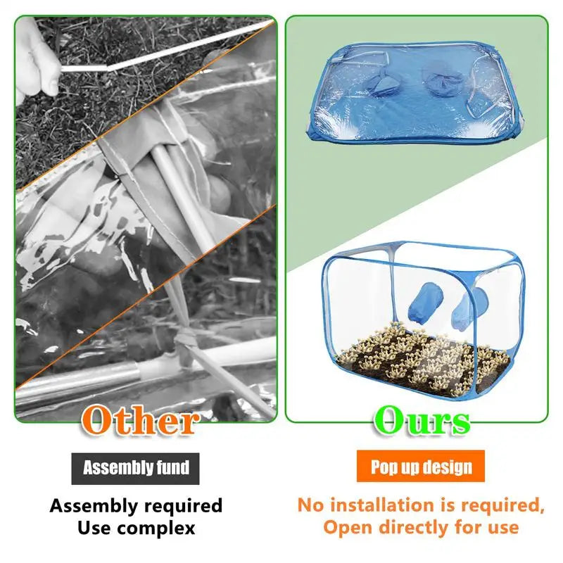 Mushroom Planting Bags Still Air Box For Mushroom Propagation Stations Tent Portable Foldable Transparent Visible Planting Box