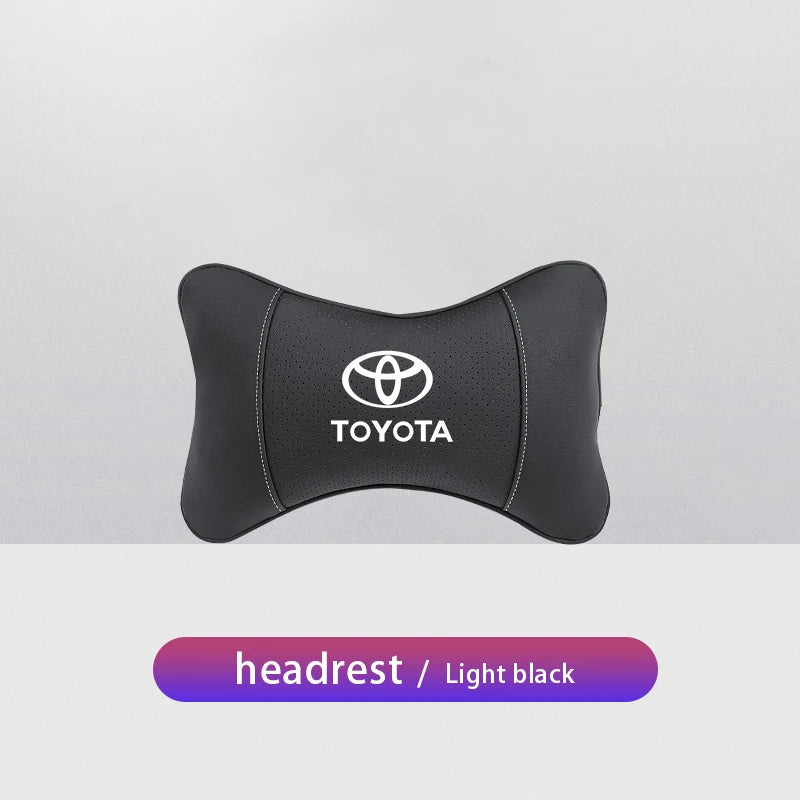 1Pcs Car Seat Headrest Auto Logo Neck Pillow For Toyota Hilux Aygo Ractis Caldina  Raize Voxy Rush Sienna Sequoia Camry Fortuner