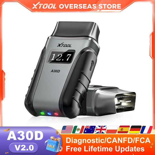 XTOOL Anyscan A30D Wireless automotive Scanner Lifetime Free Update Bidirectional Car OBD2 Code Reader with 19 Resets FCA CAN FD