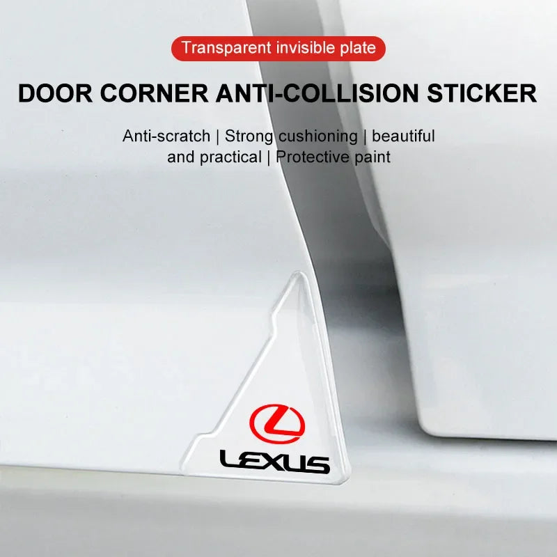 2pc Car Transparent Protective Cover Door Corner Cover Anti-collision Sticker For Lexus CT200H RX200T GX470 RX440H Auto Interior