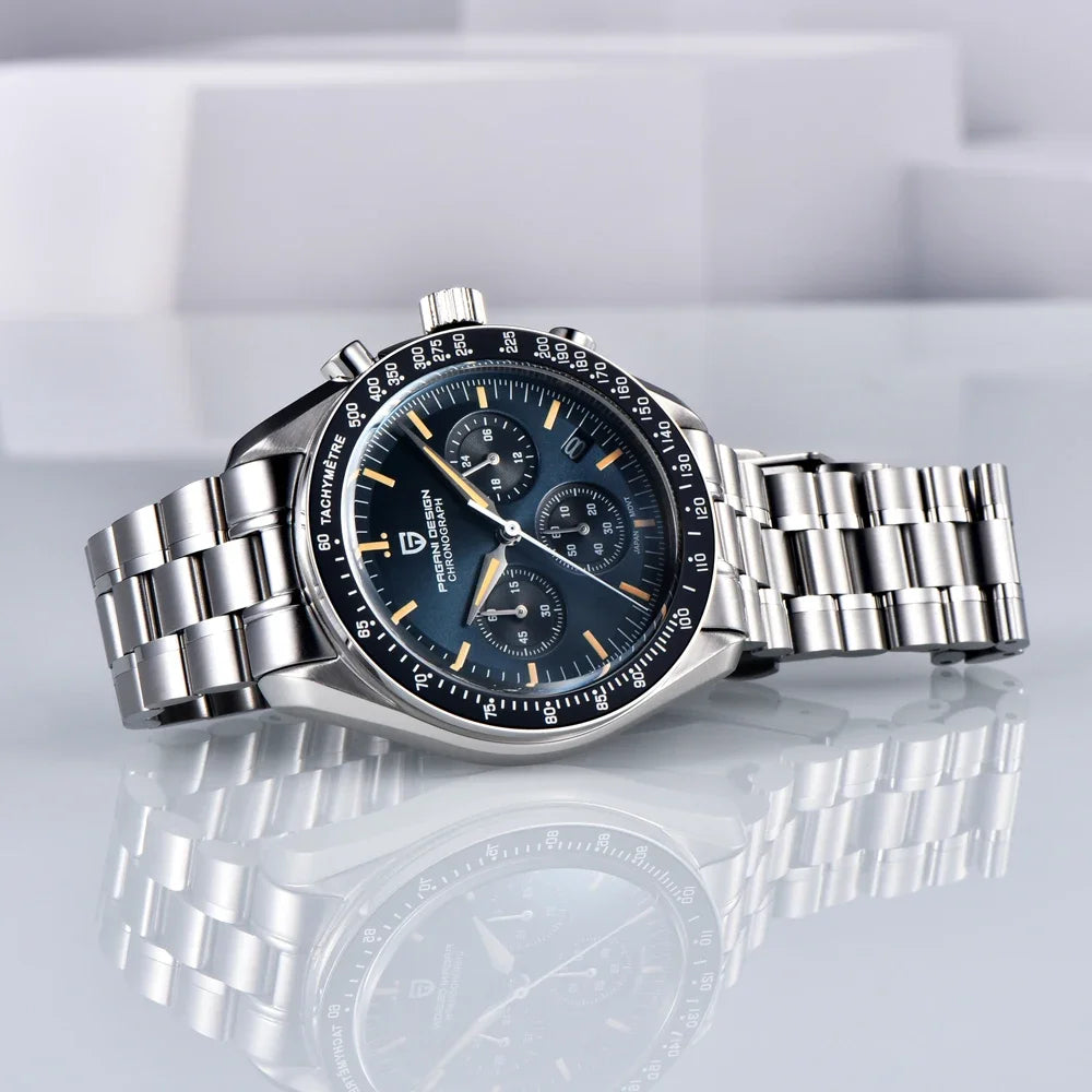 2026 New PAGANI DESIGN V6 Moon Men's Watcher Chronograph Quartz Watch Men Luxury AR Sapphire Ceramic Bezel Waterproof Luminous