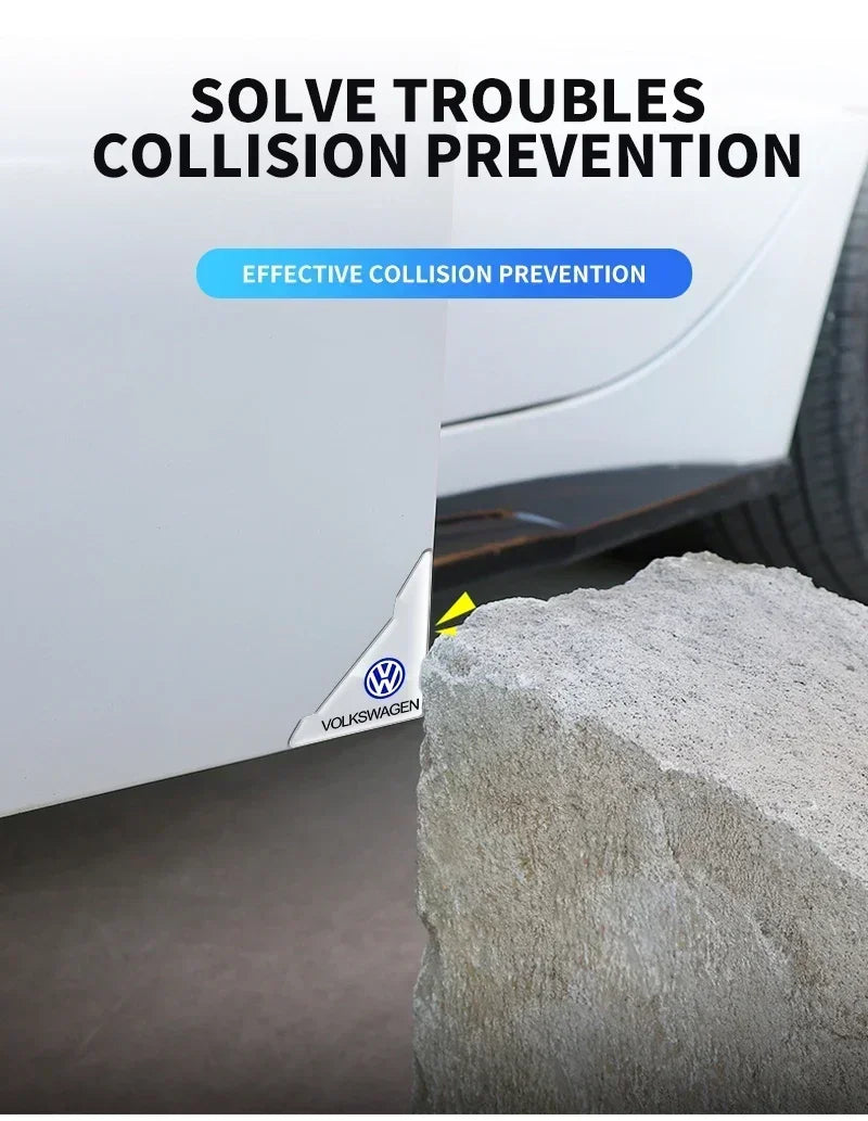 2PCS Transparent Car Door Corner Protector Covers Edge Guard Anti-Collision Scratch For Volkswagen Golf Polo TDI R32 MK4 GTI