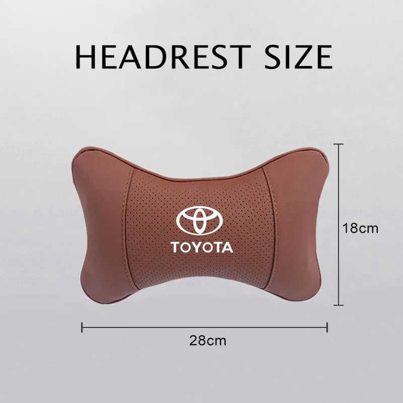 1Pcs Car Seat Headrest Auto Logo Neck Pillow For Toyota Hilux Aygo Ractis Caldina  Raize Voxy Rush Sienna Sequoia Camry Fortuner