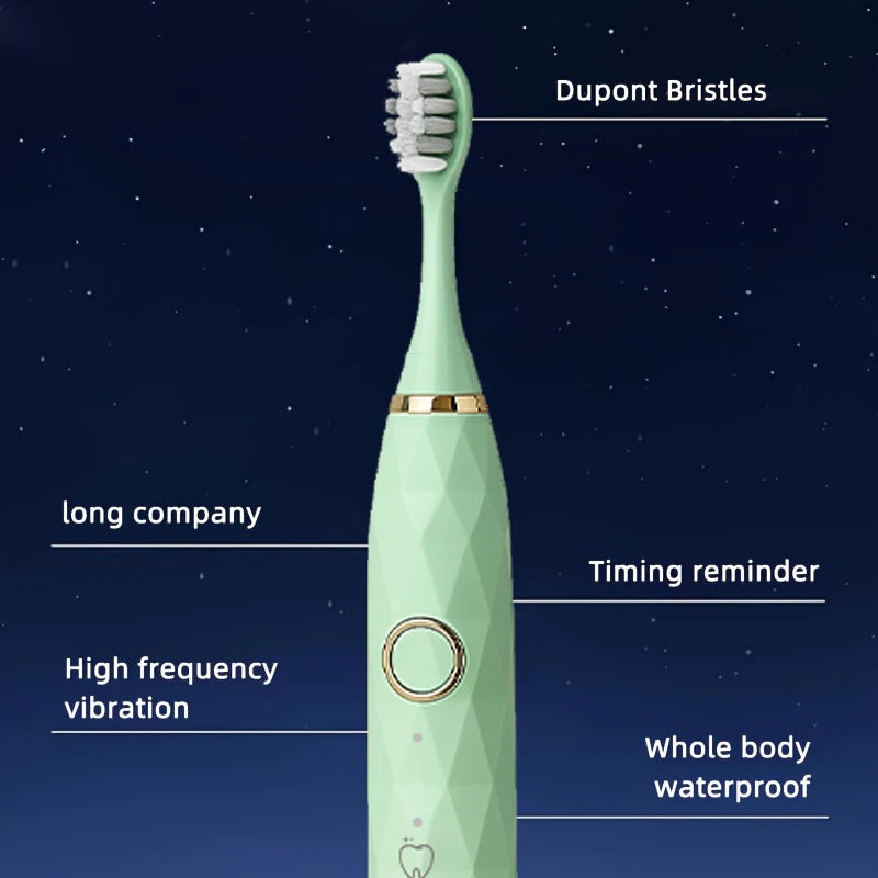 Electric Toothbrush Rotary Cleaning Teeth Brush Waterproof Electronic Tooth Brush With Timer USB Rechargeable Toothbrush 10 head