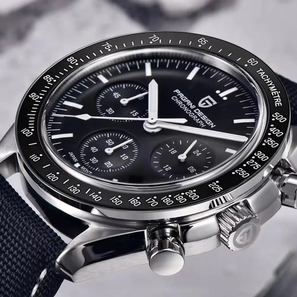 2026 New PAGANI DESIGN V6 Moon Men's Watcher Chronograph Quartz Watch Men Luxury AR Sapphire Ceramic Bezel Waterproof Luminous