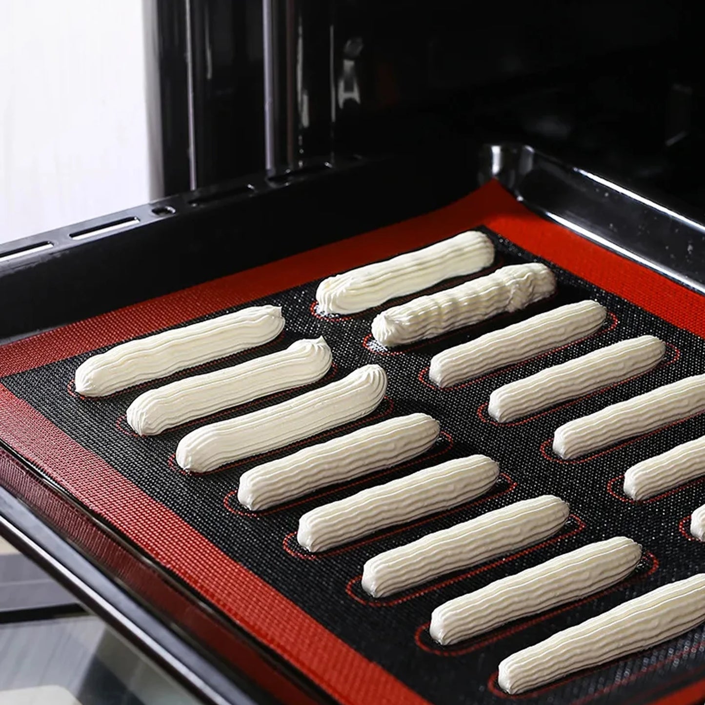 1PC Perforated Silicone Baking Mat, 2 Sides with Puff & Round Patterns, Reusable Non-stick Oven Liner, for Cookies Macaron Bread