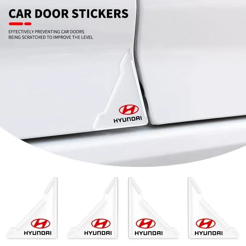 2PCS Transparent Car Door Corner Anti-collision Covers Stickers For Hyundai Tucson Solaris I30 Creta Ix35 I40 IX20 Veloster