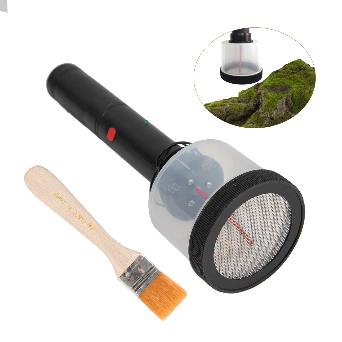 5000V Static Grass Flocking Applicator Kit Battery-Powered Electrostatic Tool with 2 Grids (1/2mm) for Model Terrain DIY Crafts