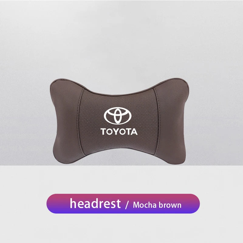 1Pcs Car Seat Headrest Auto Logo Neck Pillow For Toyota Hilux Aygo Ractis Caldina  Raize Voxy Rush Sienna Sequoia Camry Fortuner