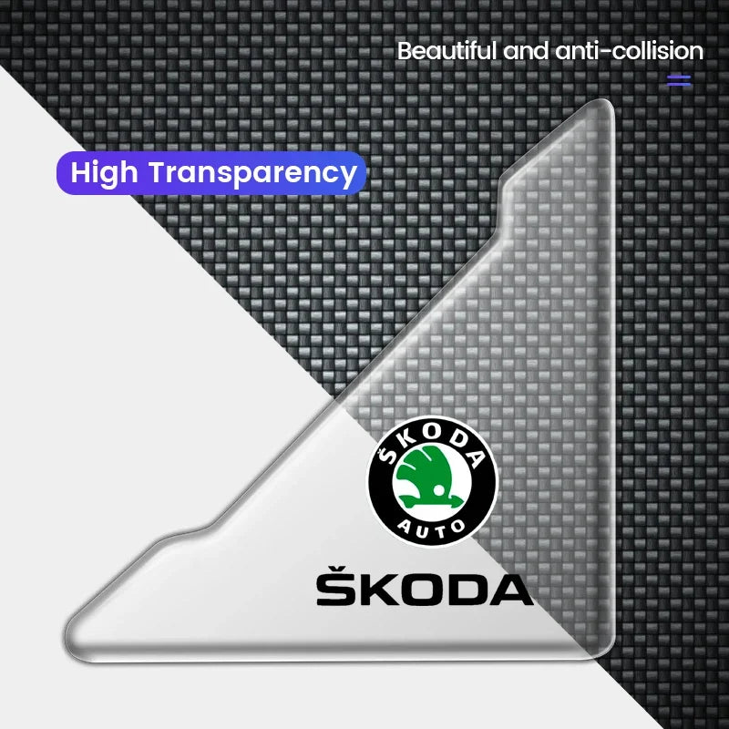 2pcs Car Door Corner Protection Sticker Anti-Collision Protector For Skoda Yeti VRIS Octavia a5 a7 Karoq Kamiq Fabia Kodiaq