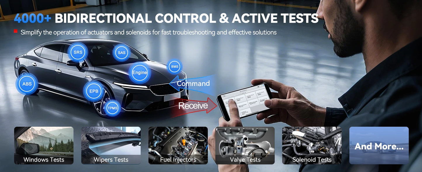 XTOOL Anyscan A30D Wireless automotive Scanner Lifetime Free Update Bidirectional Car OBD2 Code Reader with 19 Resets FCA CAN FD