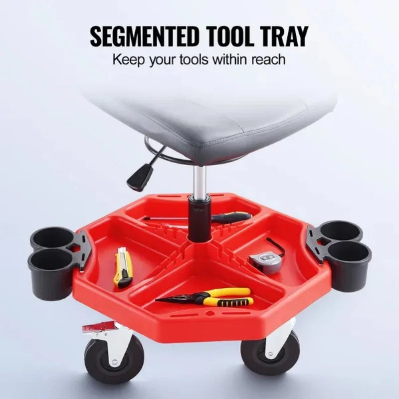 VEVOR Mechanics Swivel Seat 300 LBS Rolling Work Stool Height Adjustable Seat