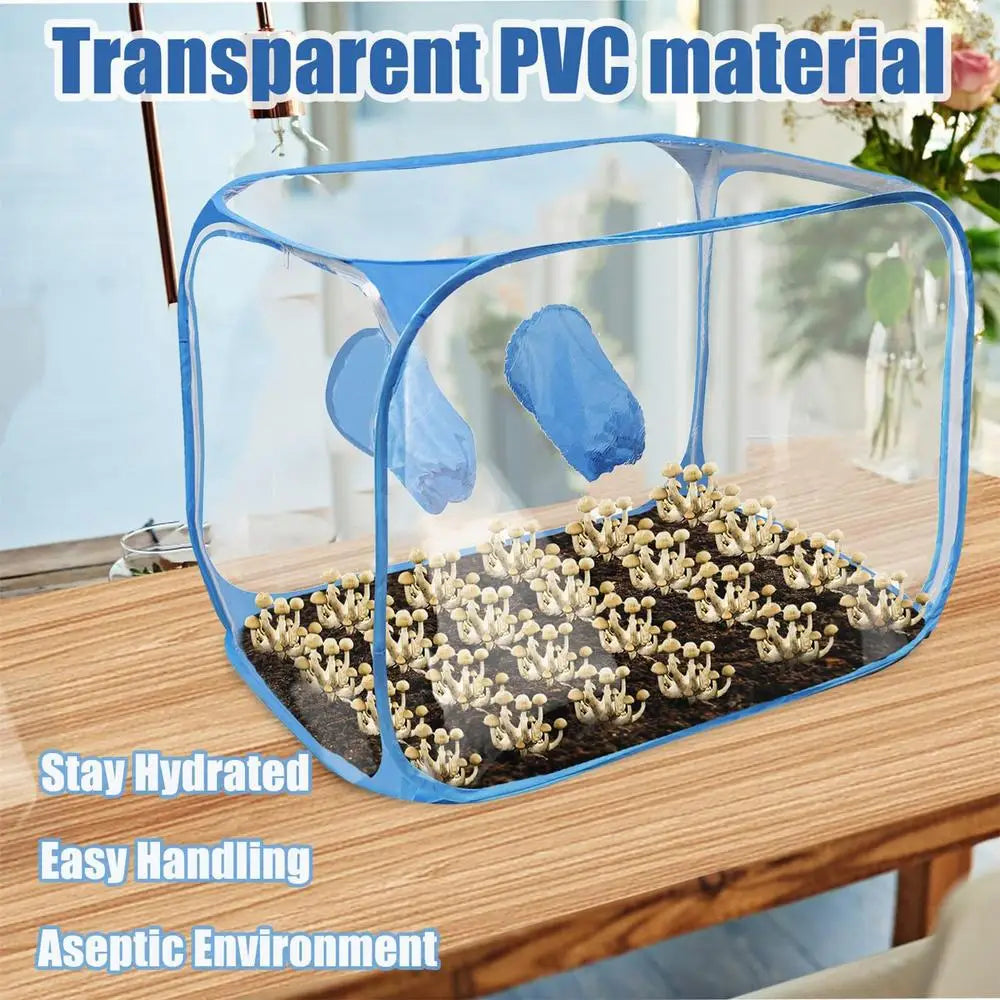 Mushroom Planting Bags Still Air Box For Mushroom Propagation Stations Tent Portable Foldable Transparent Visible Planting Box