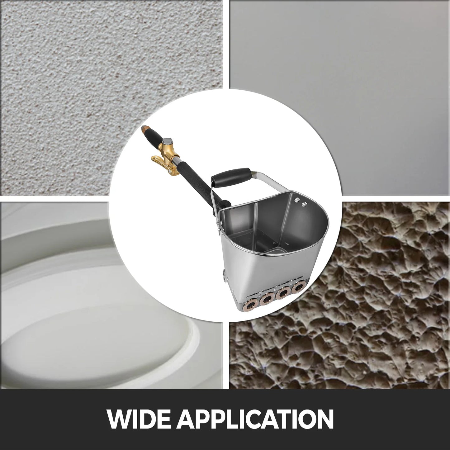 SucceBuy Spray Gun for Painting Walls Ceilings Cement Mortar Sprayer Plaster Hopper Gun 4 Jet Hopper Ladle Construction Tool